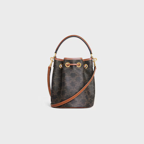 Celine Teen Clara Bag in Triomphe Canvas and Calfskin