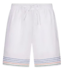 Casablanca Embroidered Linen Shorts