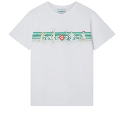 Casablanca Stripes Print Crew-Neck T-Shirt
