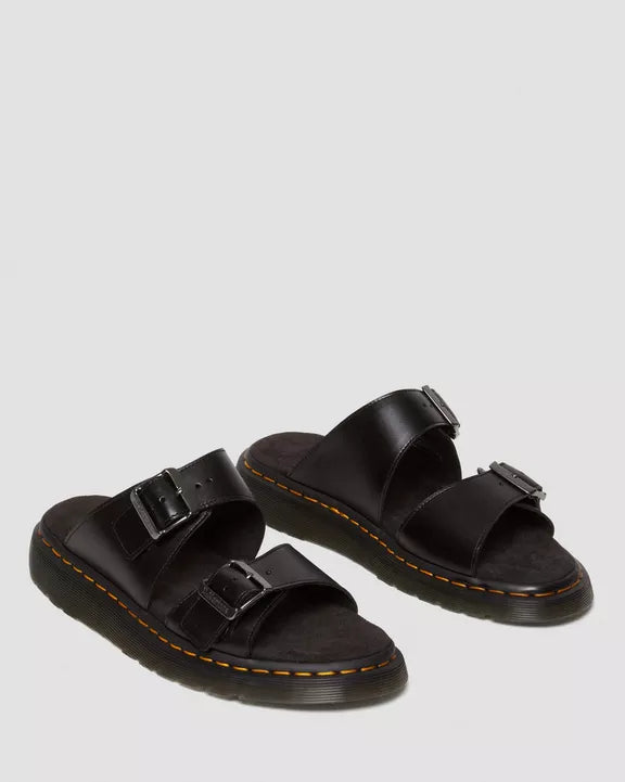 Josef Analine Leather Buckle Slide Sandals