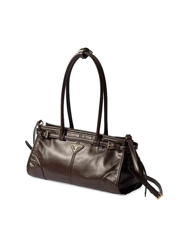 Prada Dark Brown Patent Leather Shoulder Bag