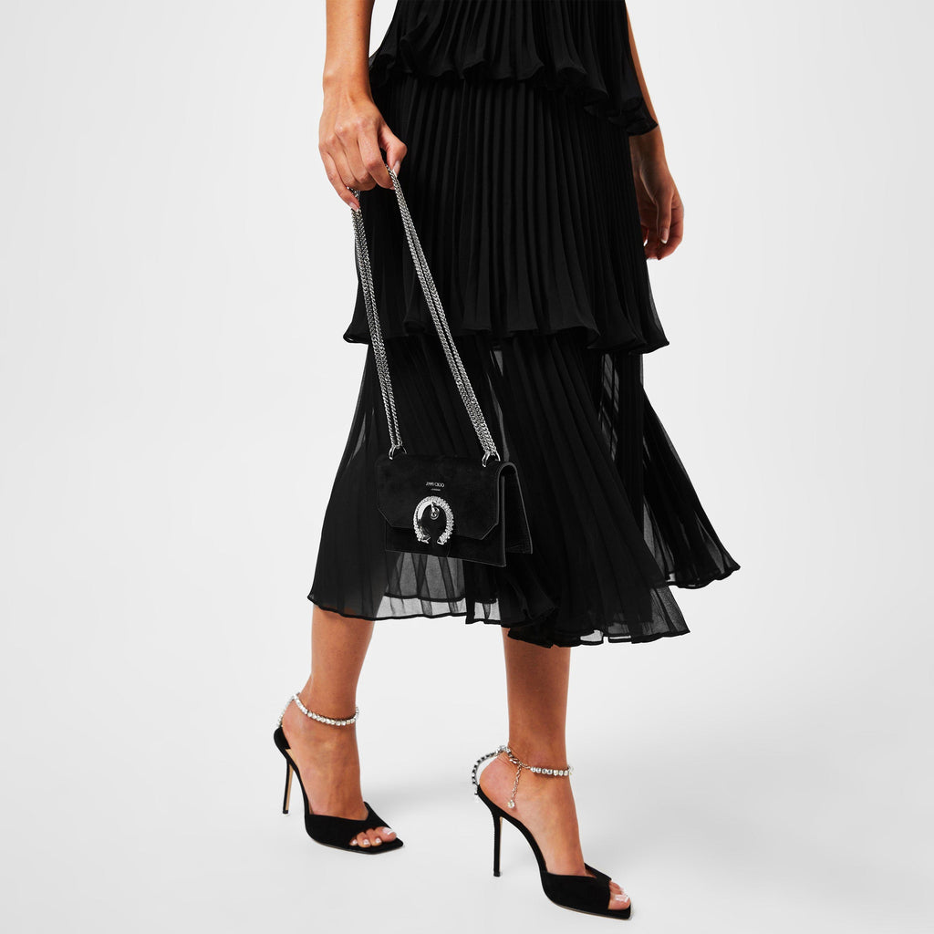 Women's Crystal Ankle Chain Leather Saeda 100 Sandals