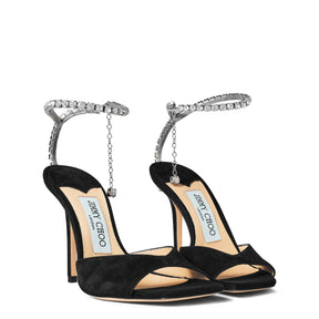 Women's Crystal Ankle Chain Leather Saeda 100 Sandals