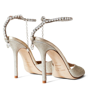 Women's Crystal Ankle Chain Leather Saeda 100 Sandals