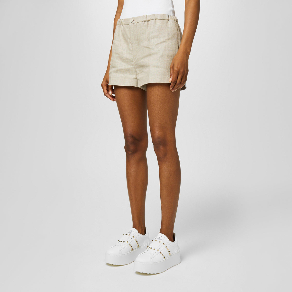 Rockstud Untitled Leather Platform Sneakers