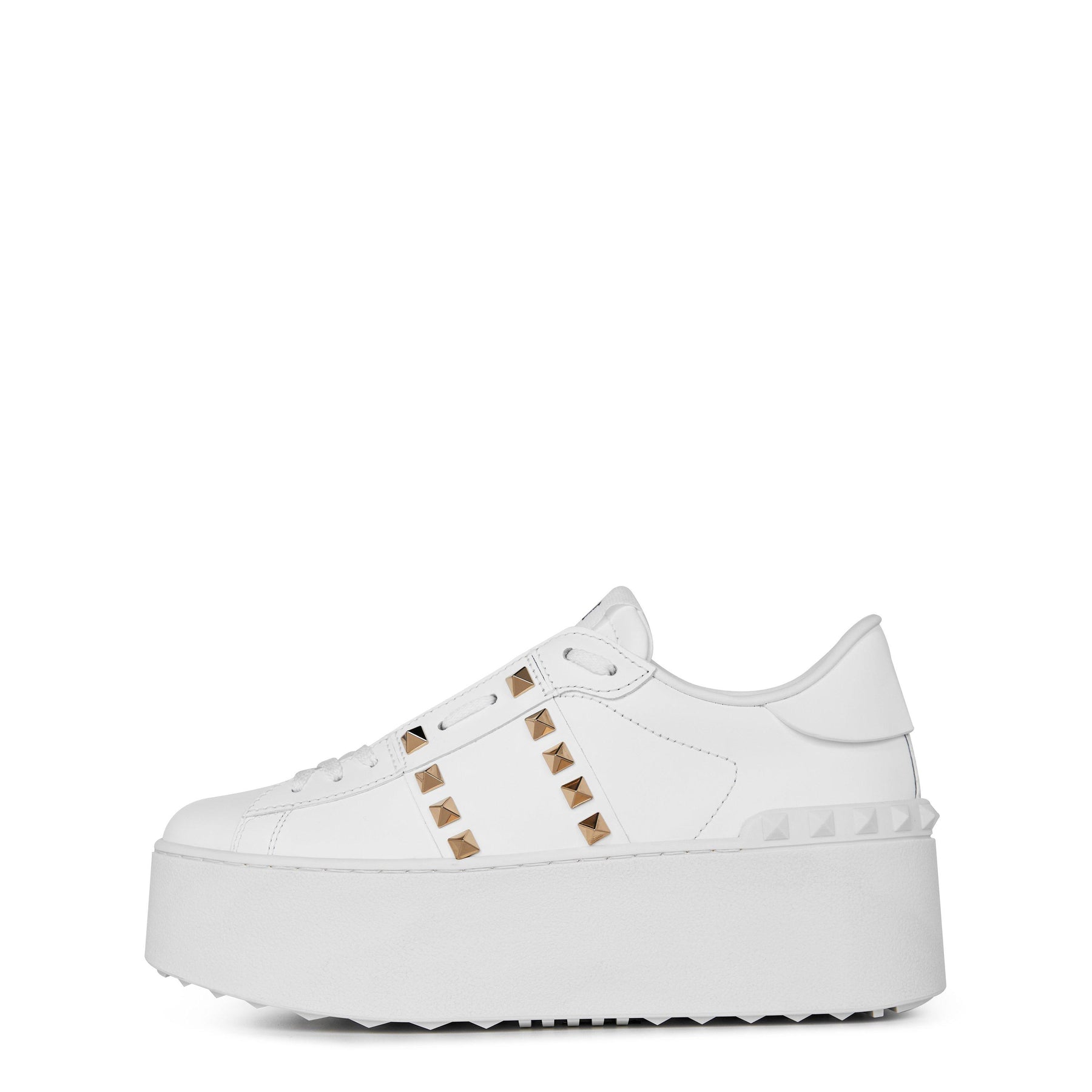 Rockstud Untitled Leather Platform Sneakers