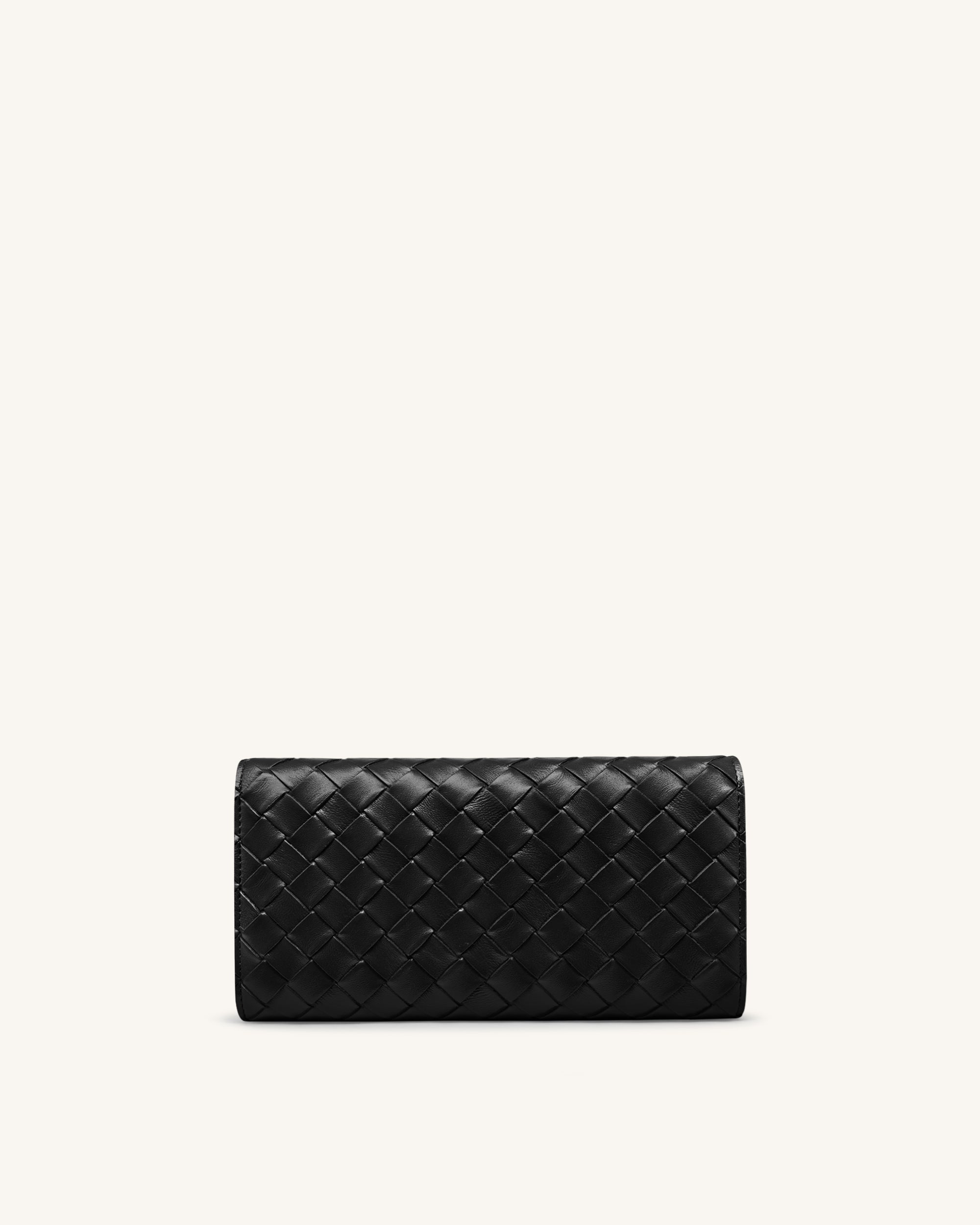 Woven Texture Flap Wallet - Chocolate