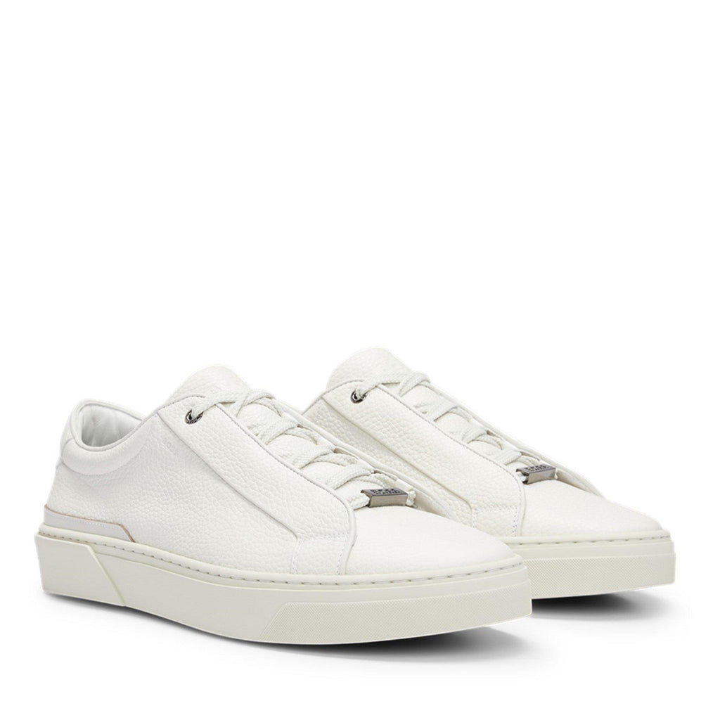 Men's Grained Leather Construction Trainers