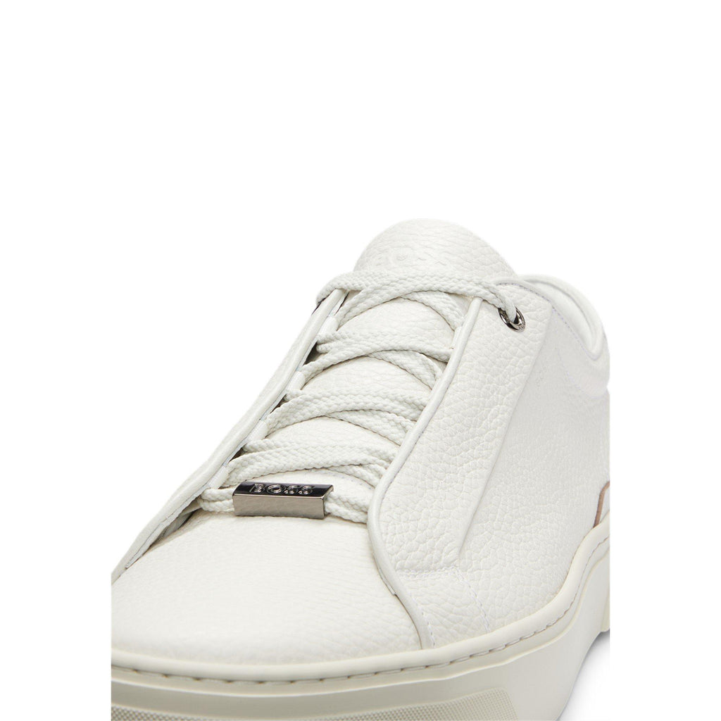 Men's Grained Leather Construction Trainers