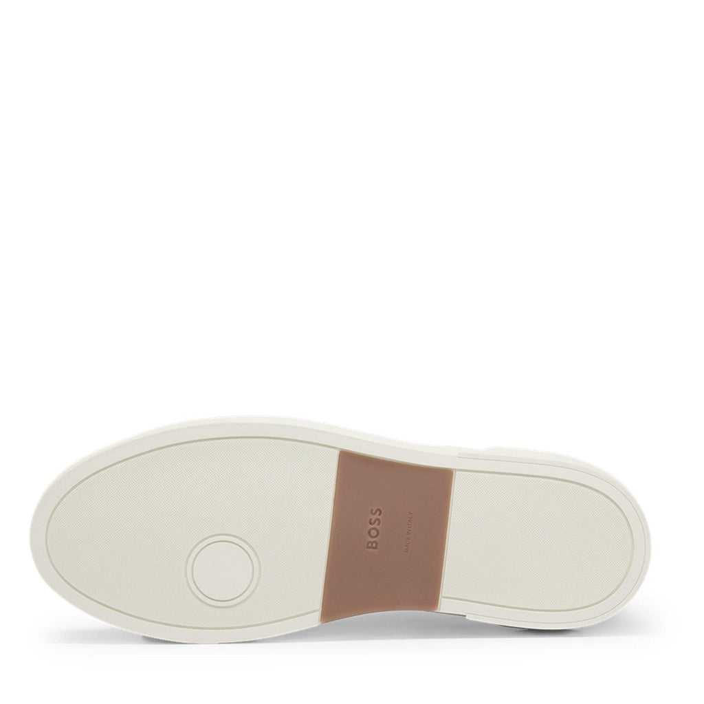 Men's Grained Leather Construction Trainers