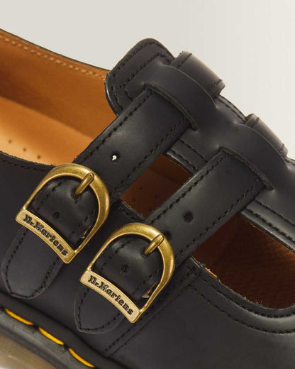 8065 Smooth Leather Mary Jane Shoes — Black