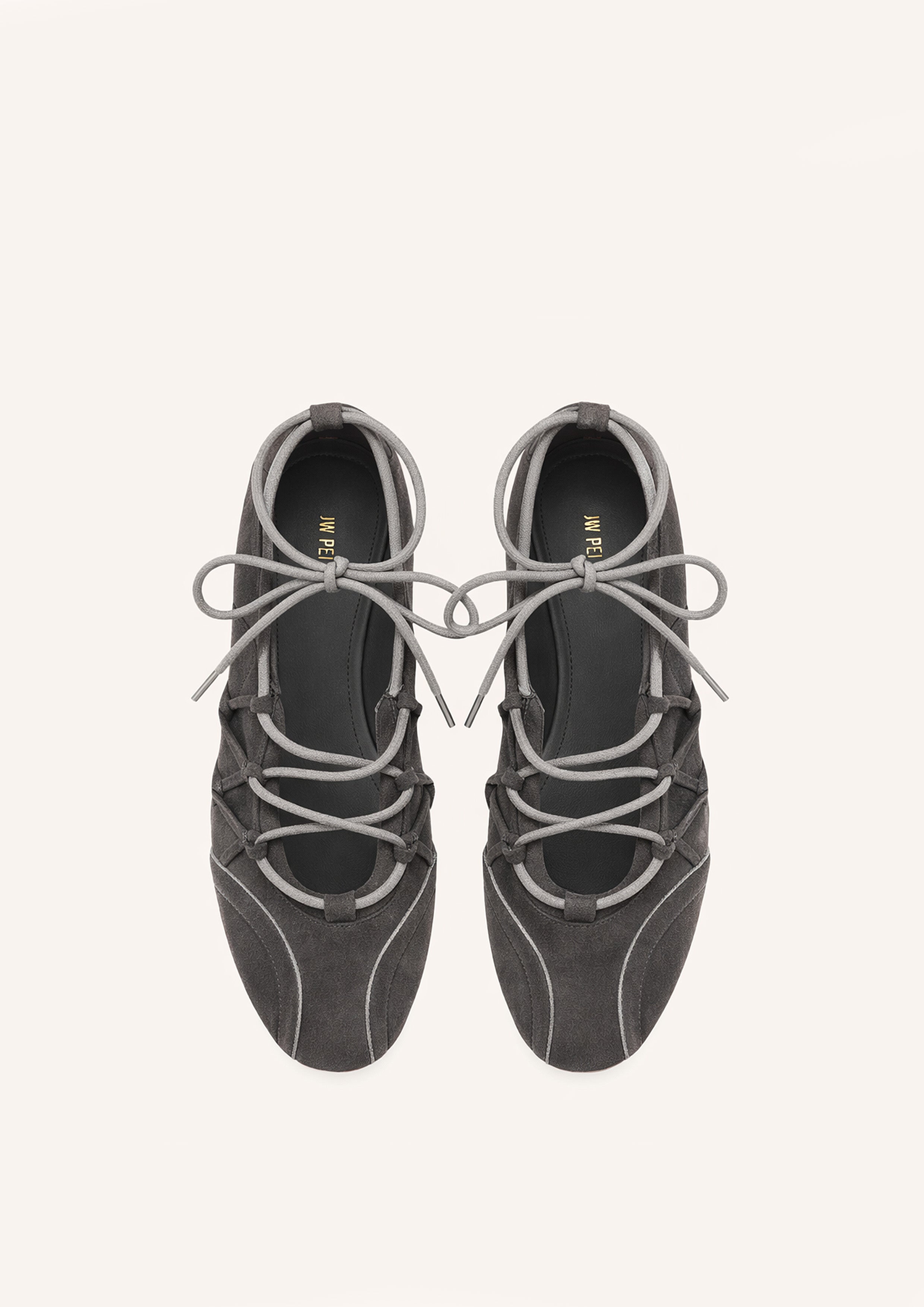 Iria Lace-Up Ballet Flats - Dusty Rose
