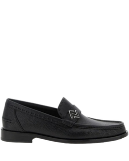 Fendi Leather Penny Loafers with FF Hardware – Black