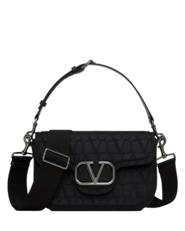 Black V Logo Toile Iconographe Cross Body Bag