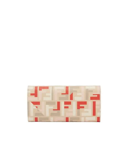 Fendi  roma chained continental wallet - beige