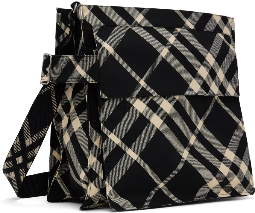 Burberry Black & Off-White Medium Trench Tote
