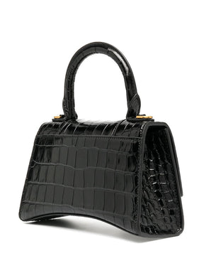 Black Hourglass Xs Leather Handbag