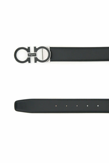 FERRAGAMO gancini leather belt Black
