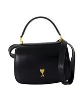 Black Leather Purse - Top Handle