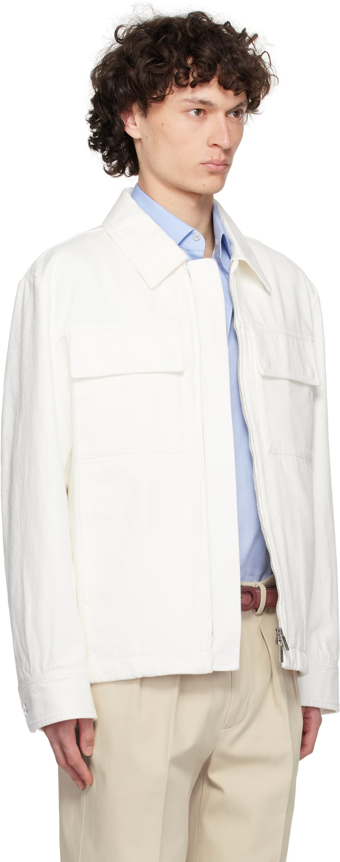 Ferragamo White Applied Pockets Denim Jacket