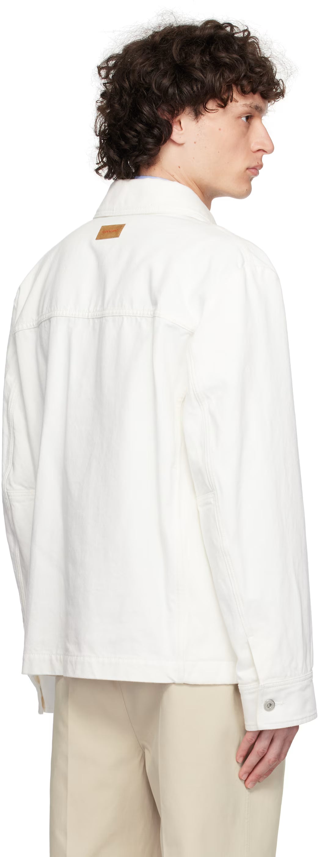 Ferragamo White Applied Pockets Denim Jacket