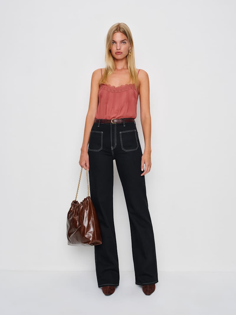 Alyssa Stretch High Rise Wide Leg Jeans