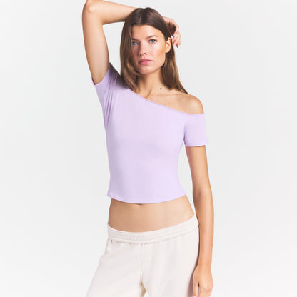 Cotton Jersey Off the Shoulder Top
