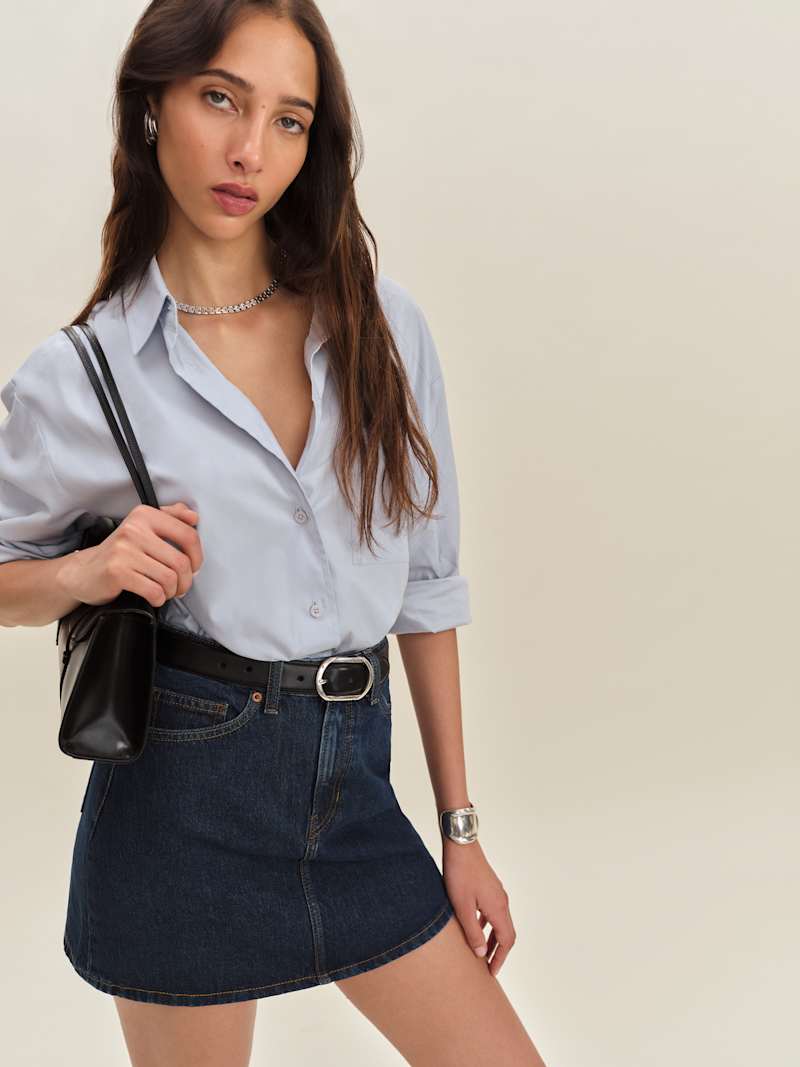 Lydia High Rise Denim Mini Skirt