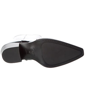 Prada Black Glossed Leather Western Ankle Boots
