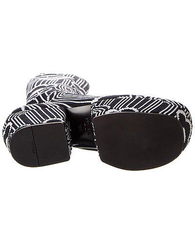 Prada Monochrome Floral Knit Platform Sock Boots