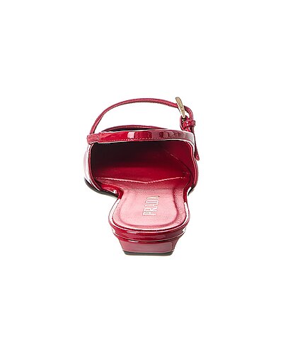 Prada Red Patent Leather Slingback Mary Jane Flats