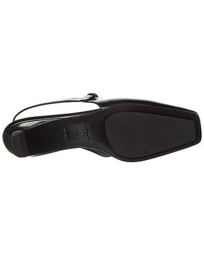 Prada Black Leather Slingback Mary Jane Flats
