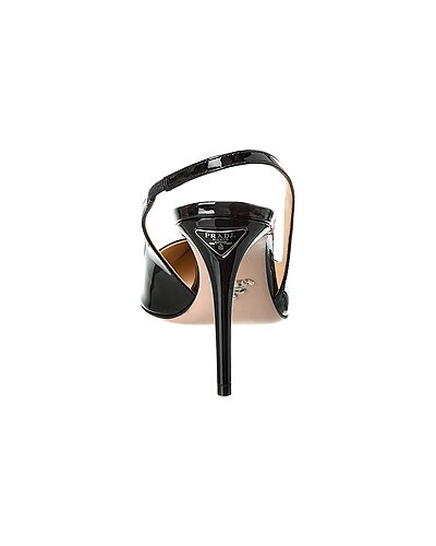 Prada Black Patent Leather Slingback Pumps