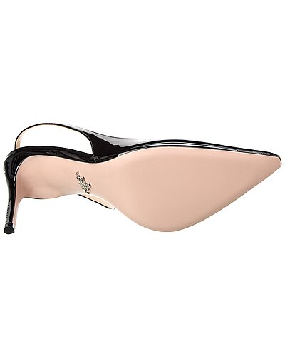 Prada Black Patent Leather Slingback Pumps