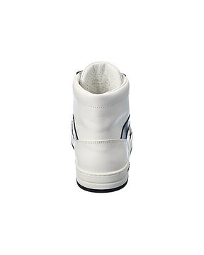 Prada White & Black Leather High-Top Sneakers
