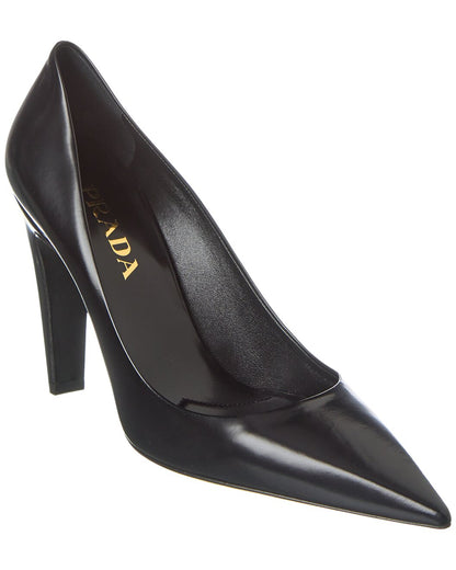 Prada Black Patent Leather Pointed-Toe High Heel Pumps