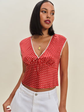 Cherry Silk Top