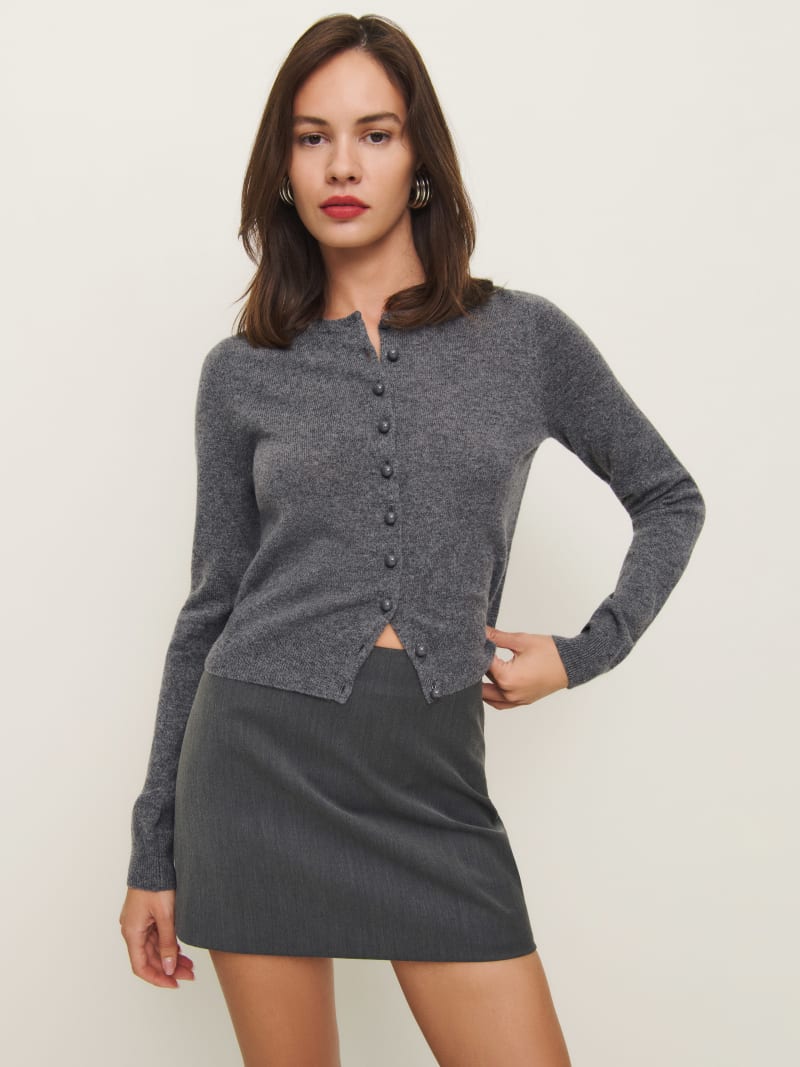 Caspia Cashmere Cropped Cardigan