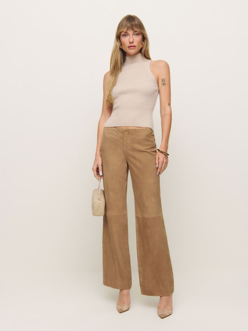 Petites Veda Vida Low Rise Leather Pant