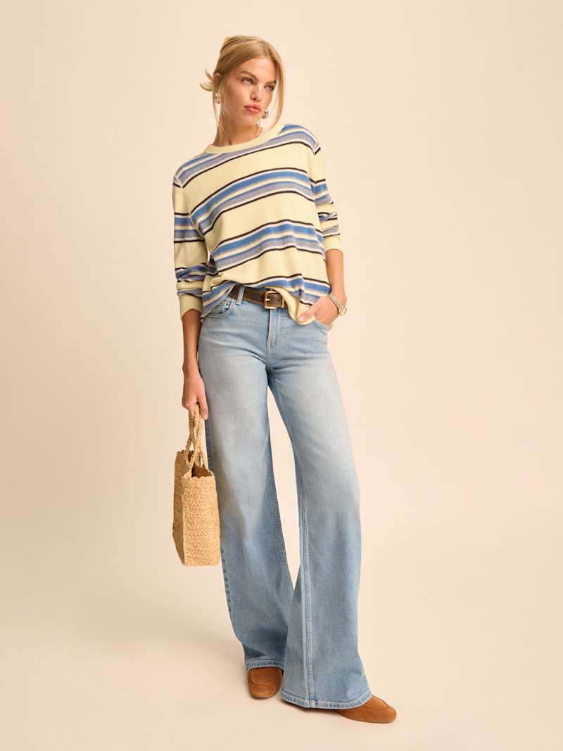 Greta Super Stretch Low Rise Wide Leg Jeans