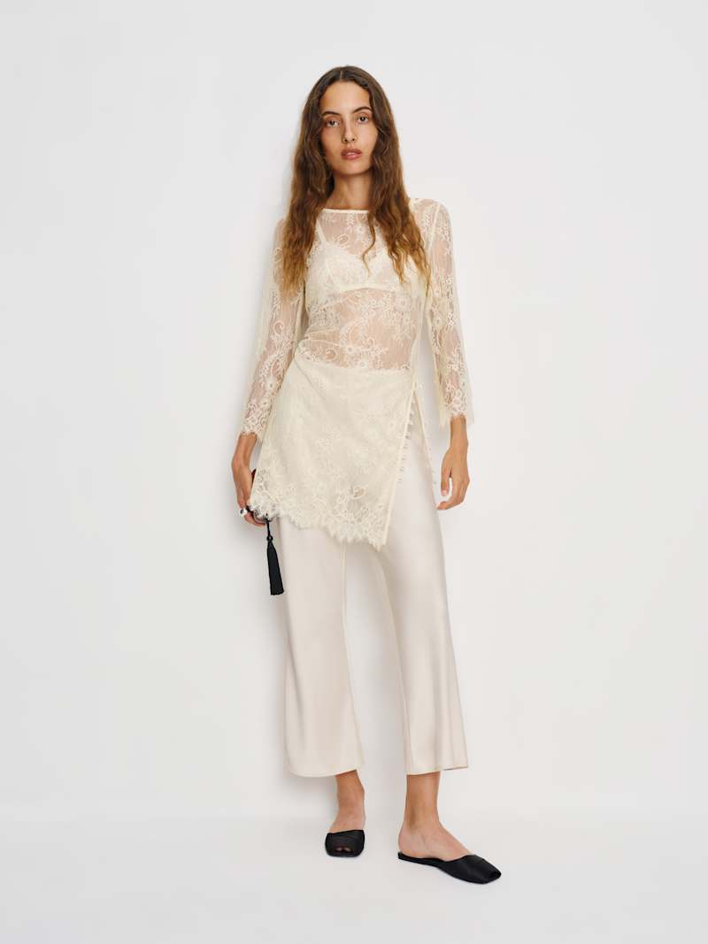 Gale Satin Mid Rise Capri Pant