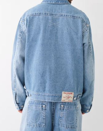 FRAYED BIG T DENIM JACKET
