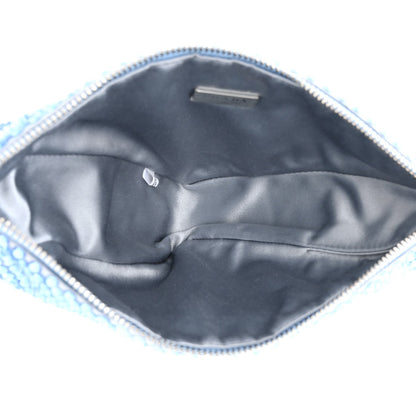Satin Crystal Triangle Pouch Celeste