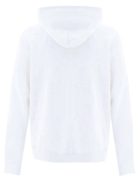 Balmain Foil Tape Logo Print Hoodie in White
