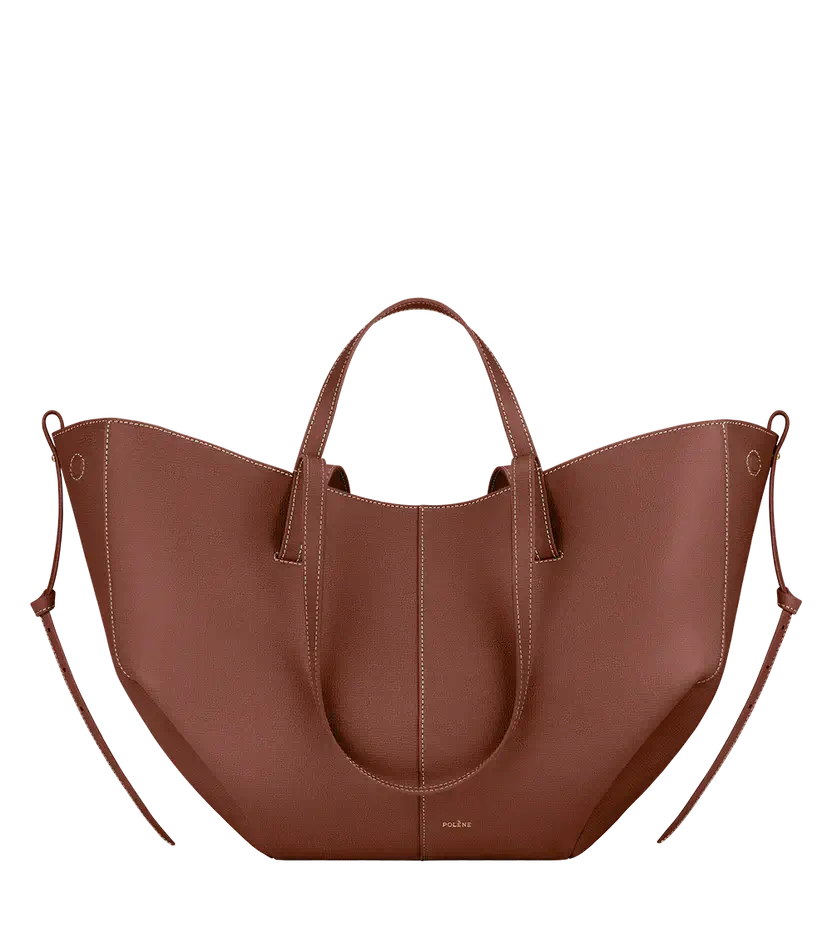 Polene Cyme Edition Textured Cognac - Size: One Size Bags | Shop From The Mirage