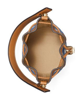 Mini T Monogram Denim Bucket Bag