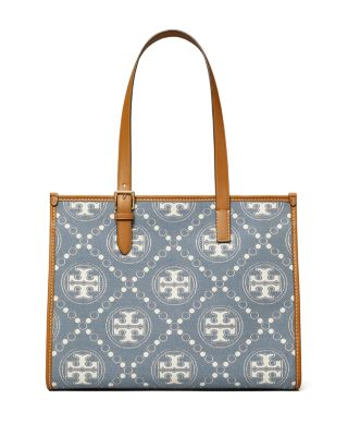Small T Monogram Denim Tote