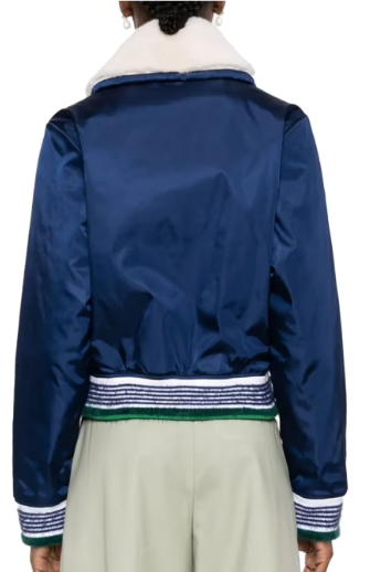 Casablanca Navy Bomber Jacket with Faux Fur