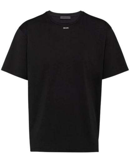 Prada Small Logo Print T-Shirt in Black