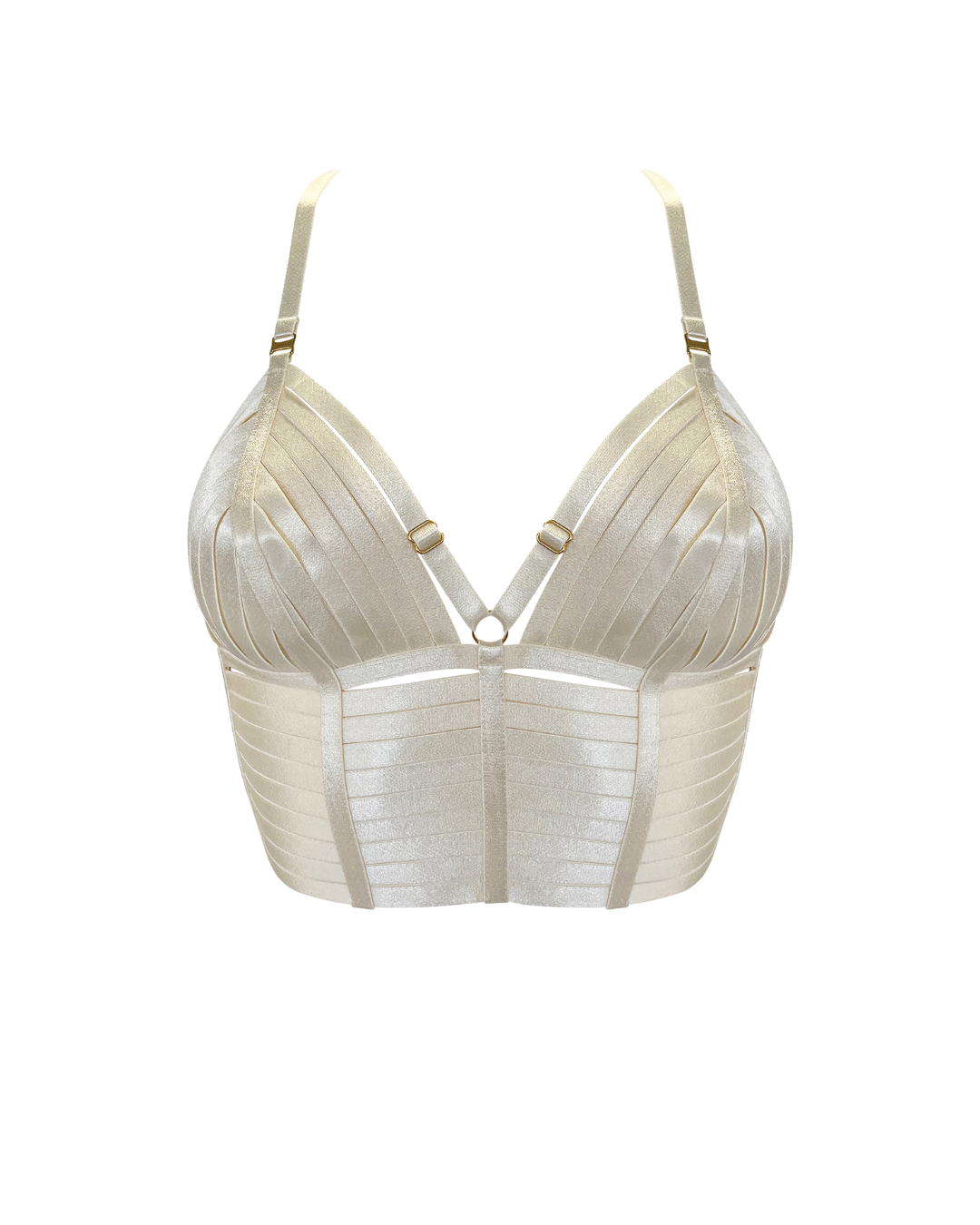 Bordelle Signature Crop Top Bra in Ivory